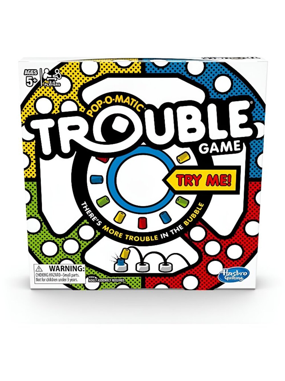 Hasbro Gaming Trouble Board Game for Kids Ages 5 and Up 2-4 Players